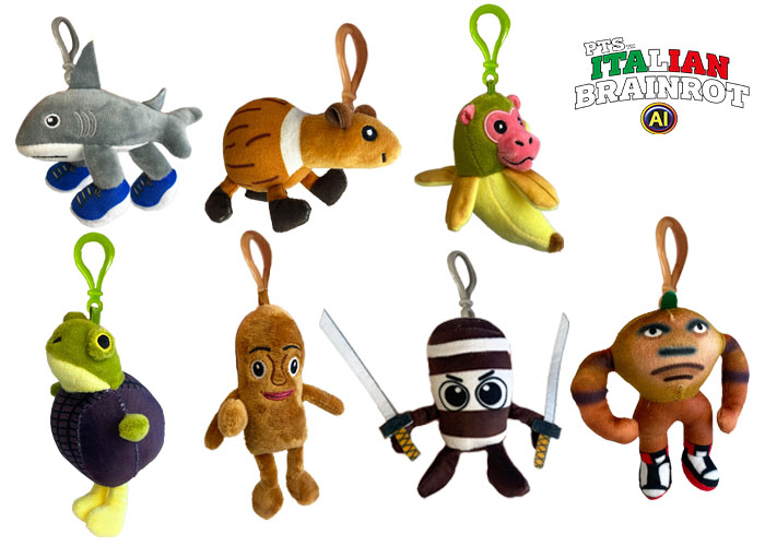 (Mis 0) ITALIAN BRAINROT AI Portachiavi Peluche 10cm c/bagclip 7ass…x